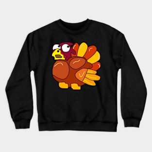 Chicken Turkey (eyes looking up right and facing the left side) - Thanksgiving Crewneck Sweatshirt